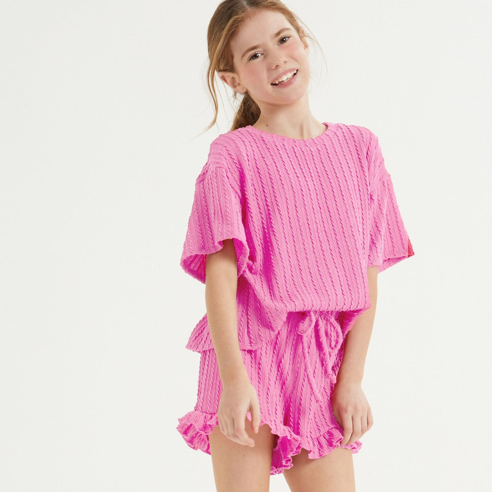 Embossed Rib Knit Embossed Ribbed Knit Ruffle Set - $16 – MUDBUGSBTQ