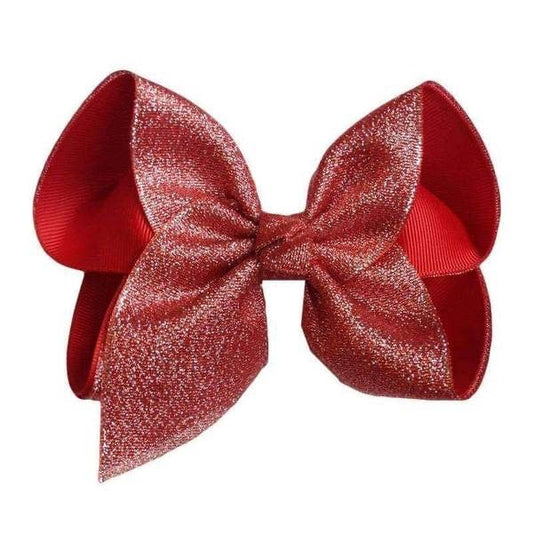 Red Glitter Bow (Large) - MUDBUGSBTQ
