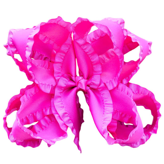 Double Ruffle Hair Bow - MUDBUGSBTQ