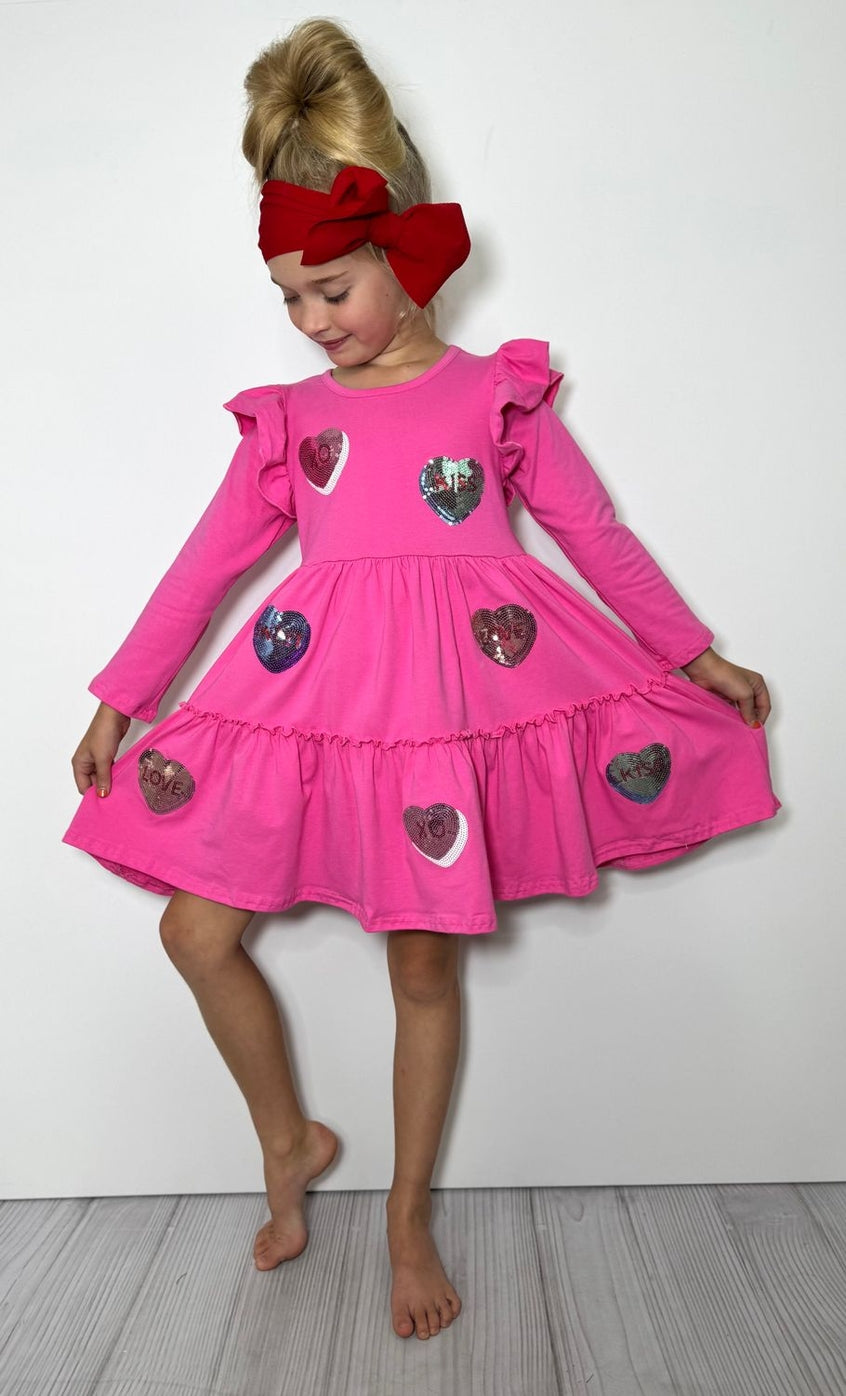 Valentine Sequin Heart Dress