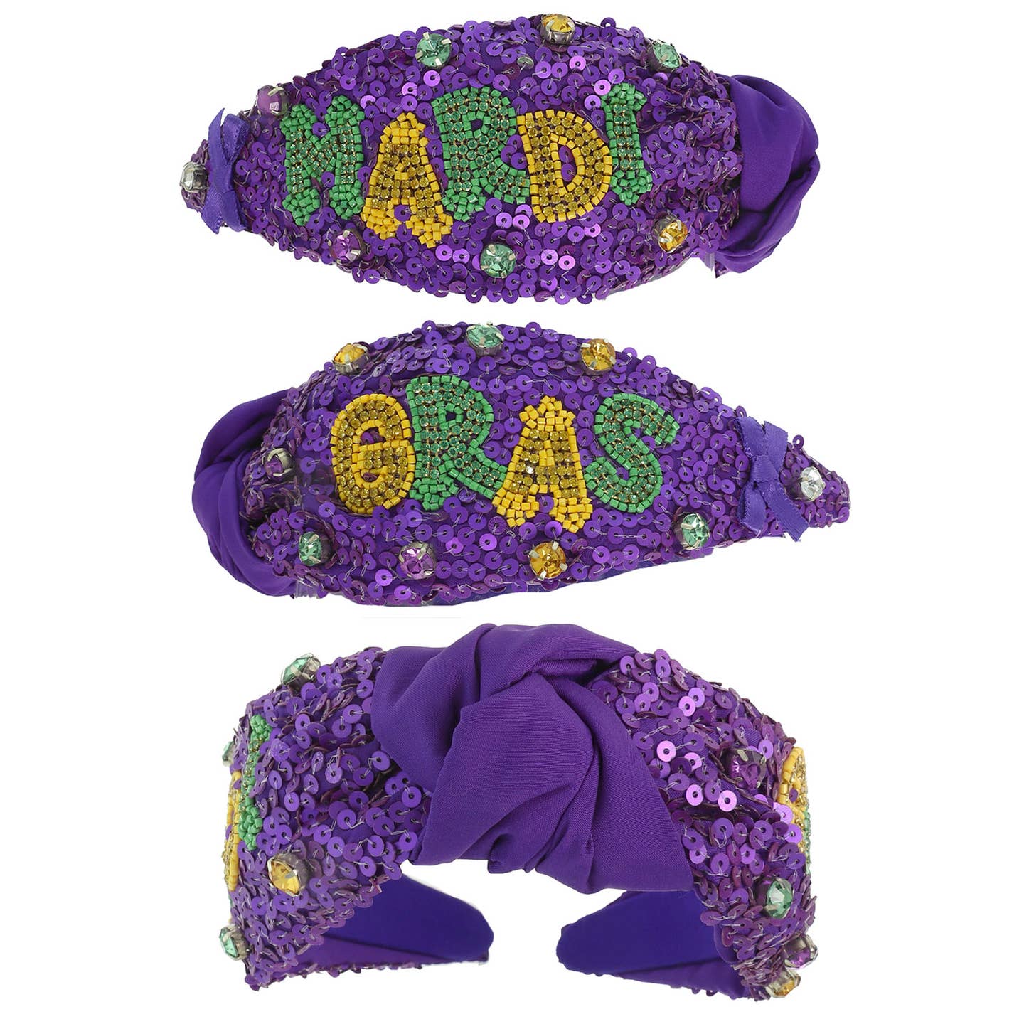 Mardi Gras Jeweled Sequin Headband