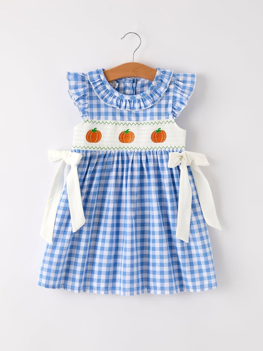 Blue Pumpkin Smocked Dress - MUDBUGSBTQ