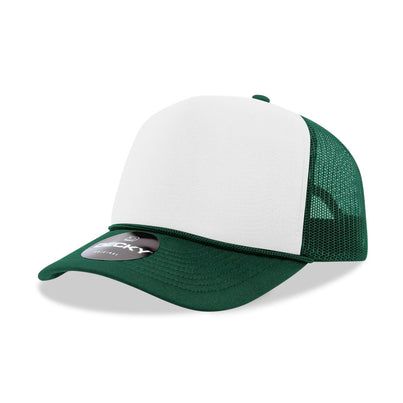 Forest/White (mid profile) Trucker Hat - MUDBUGSBTQ