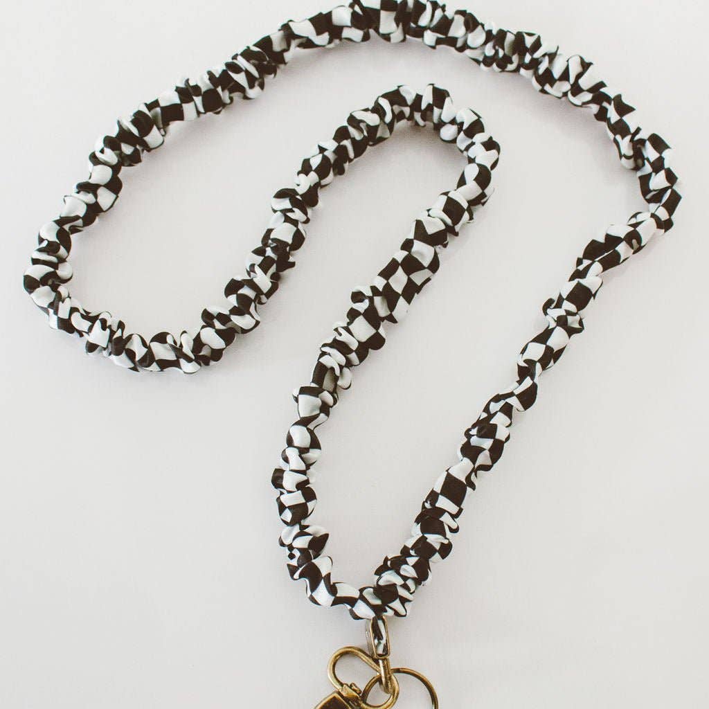 Andi Black Checkered Lanyard