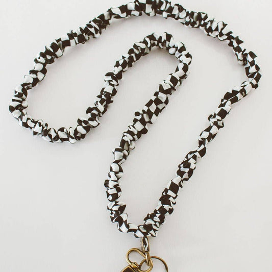 Andi Black Checkered Lanyard