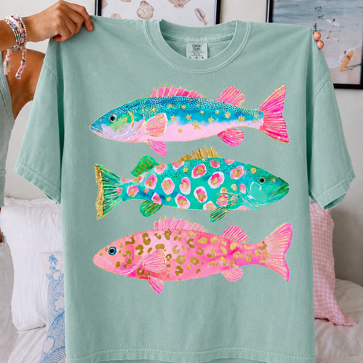 Preppy Fish on Seafoam