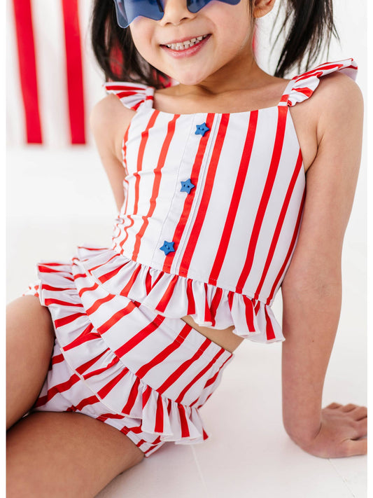 (PRE ORDER) Spangled Stripes Two Piece Swimsuit - MUDBUGSBTQ