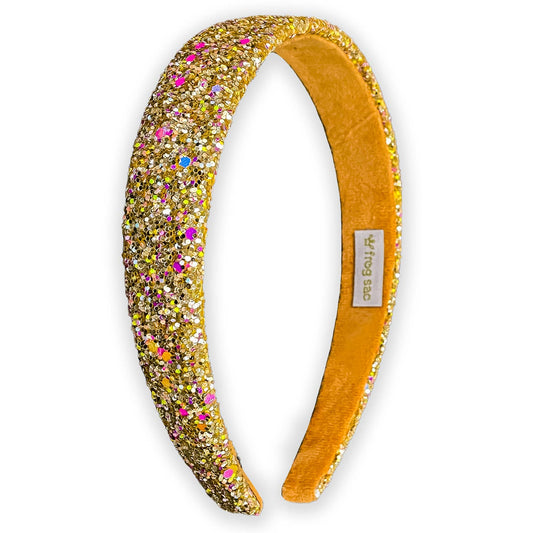 Girls Gold Chunky Glitter Headband - MUDBUGSBTQ