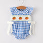 Girl Fall Blue Smocked Romper - MUDBUGSBTQ