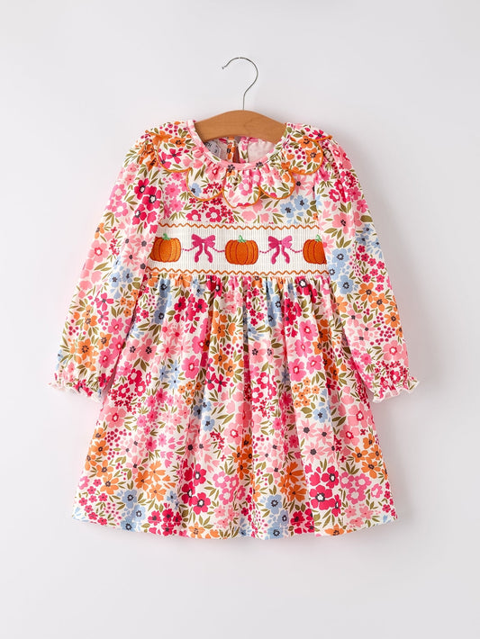 Floral Fall Smocked Dress - MUDBUGSBTQ
