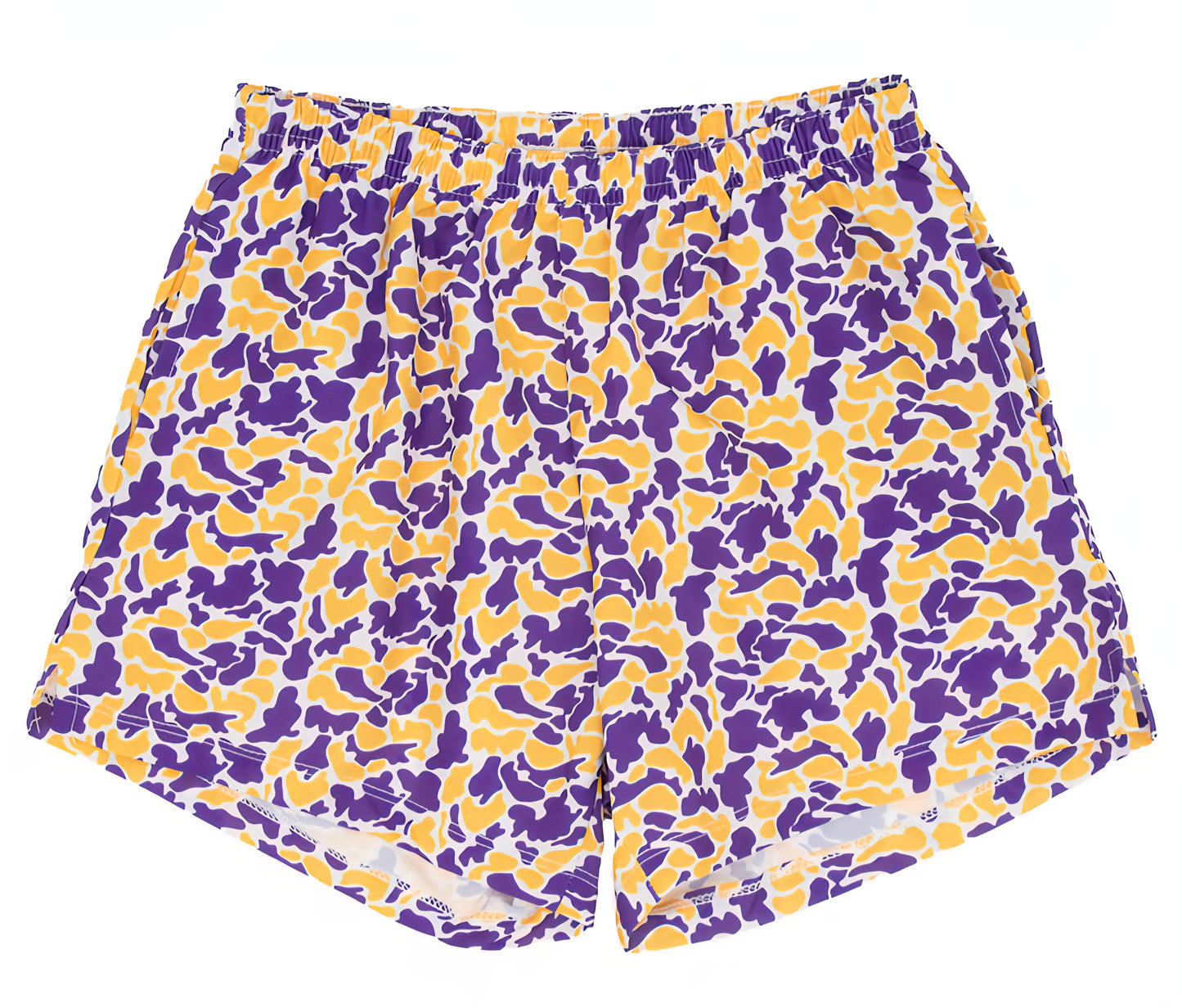 Boys Purple & Gold Camo Shorts - MUDBUGSBTQ