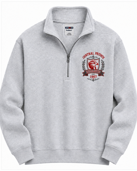 CP Redhawks Vintage Crest Quarter Zip Sweatshirt