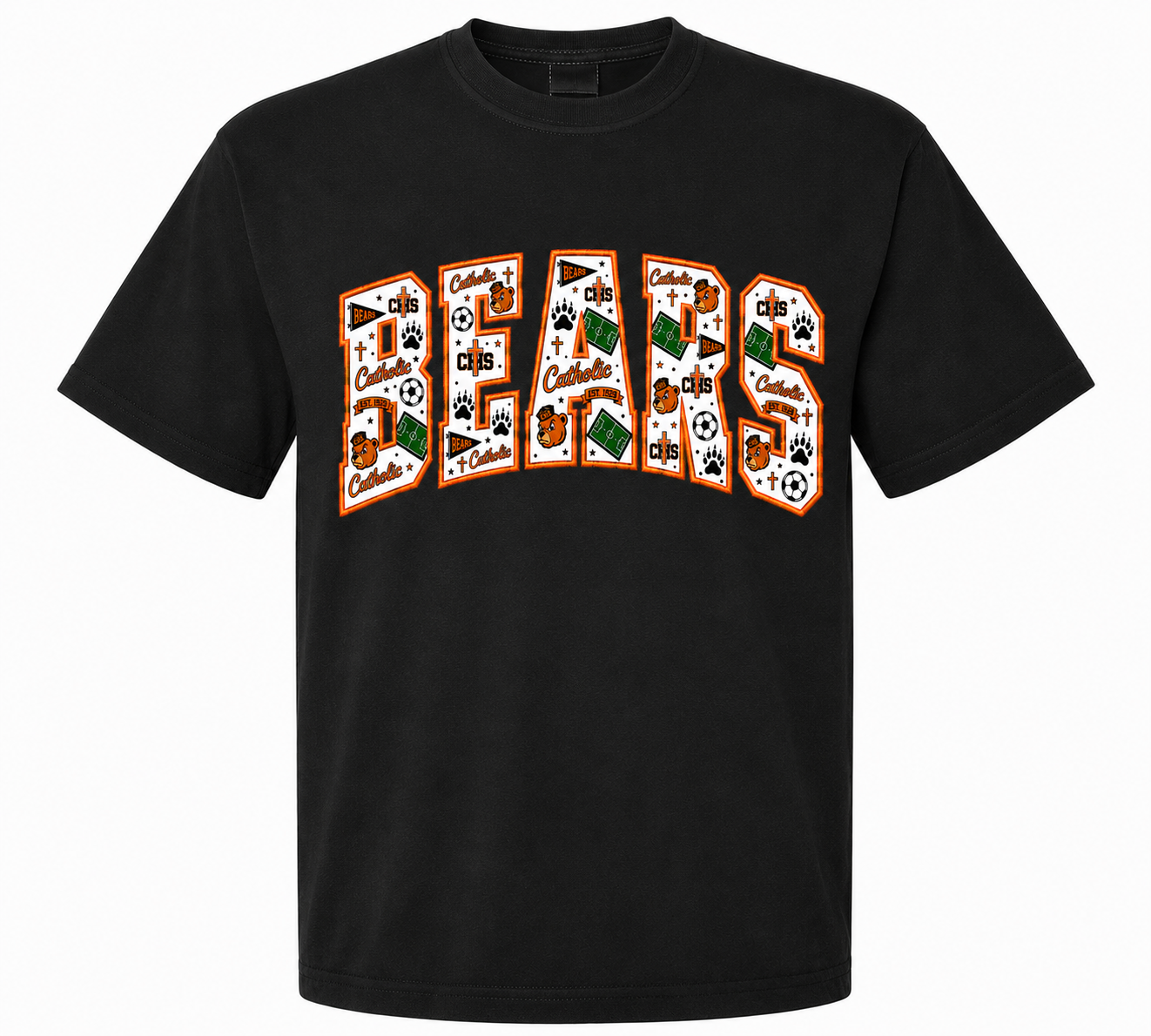 Catholic Bears Soccer Southern Spirit Applique Tee