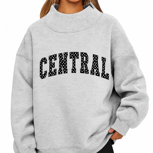 Central Polka Dot Mock Neck Sweatshirt
