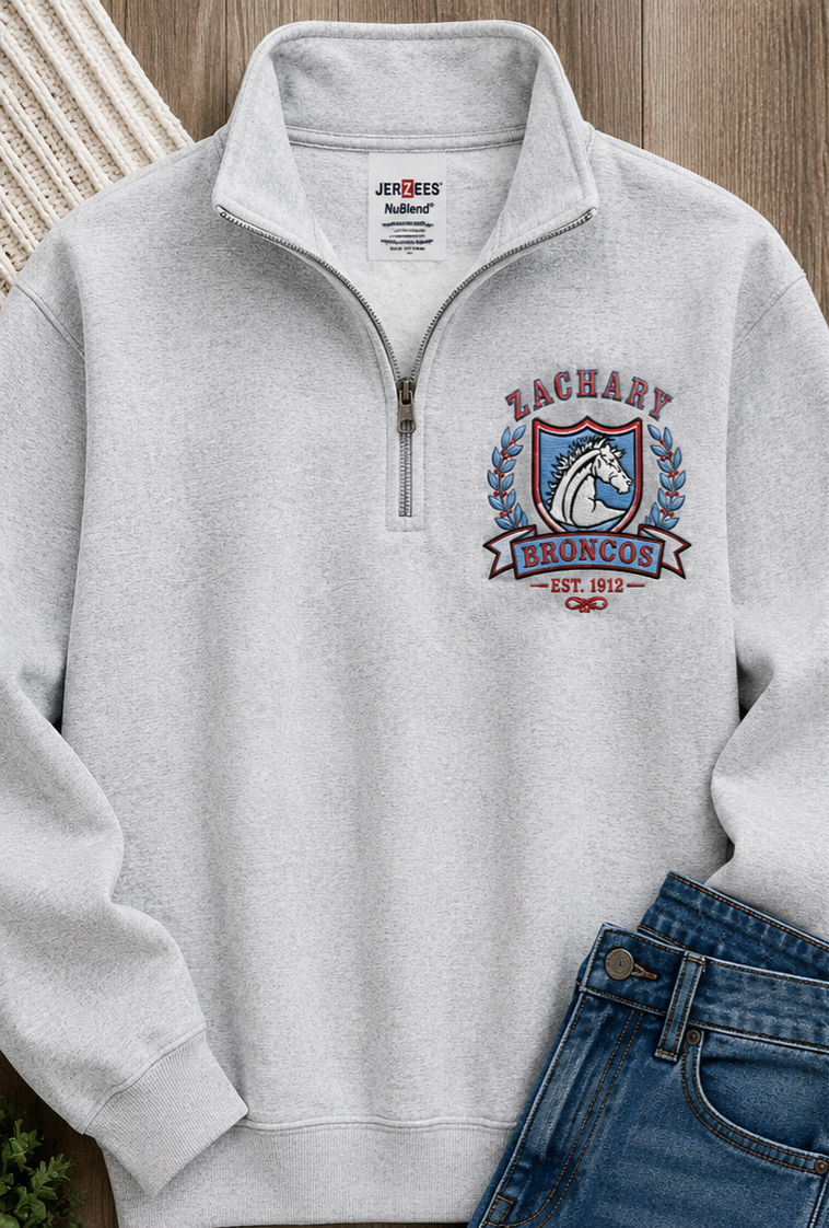 Zachary Vintage Crest Quarter Zip Sweatshirt