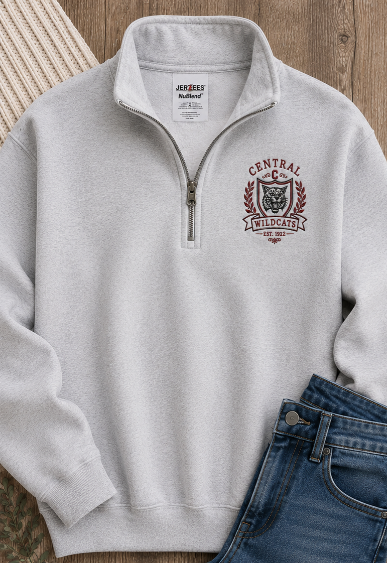 Wildcat Vintage Crest Youth Quarter Zip Sweatshirt