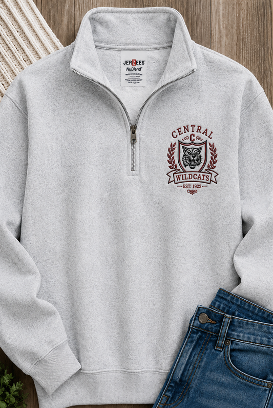 Central Vintage Crest Quarter Zip Sweatshirt