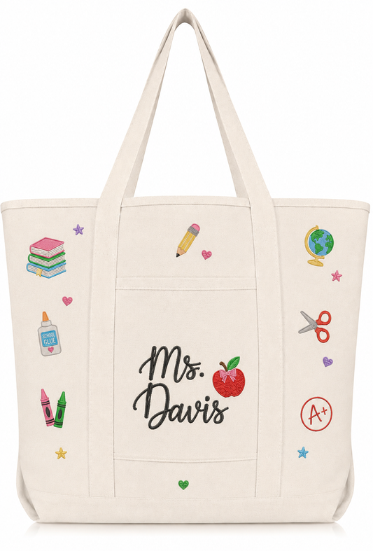 Personalized Teacher Tote