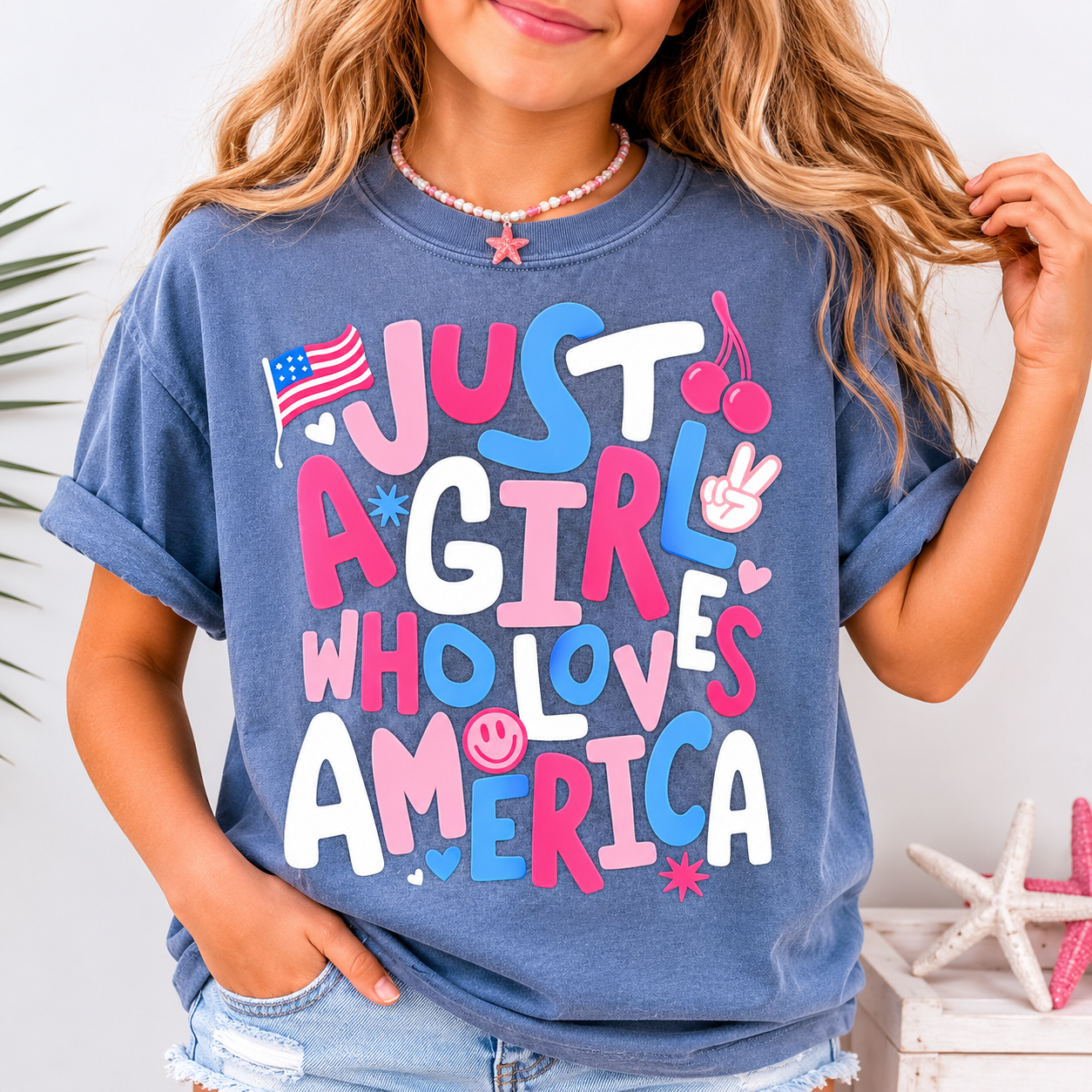Just A Girl Who Loves America Tee