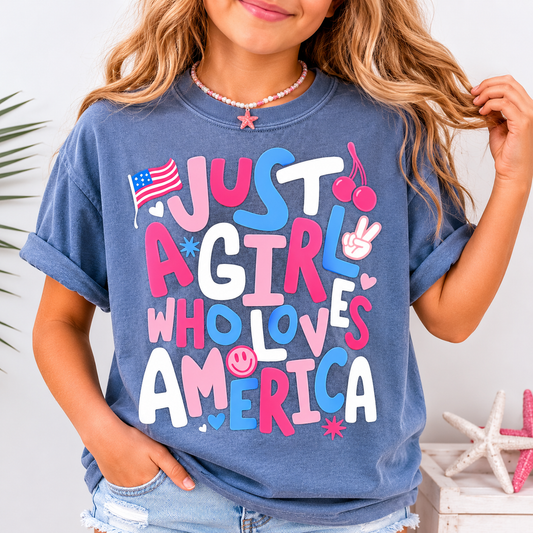 Just A Girl Who Loves America Tee