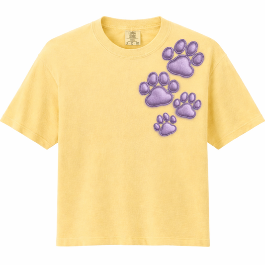 Metallic Paw Print Boxy Tee - MUDBUGSBTQ