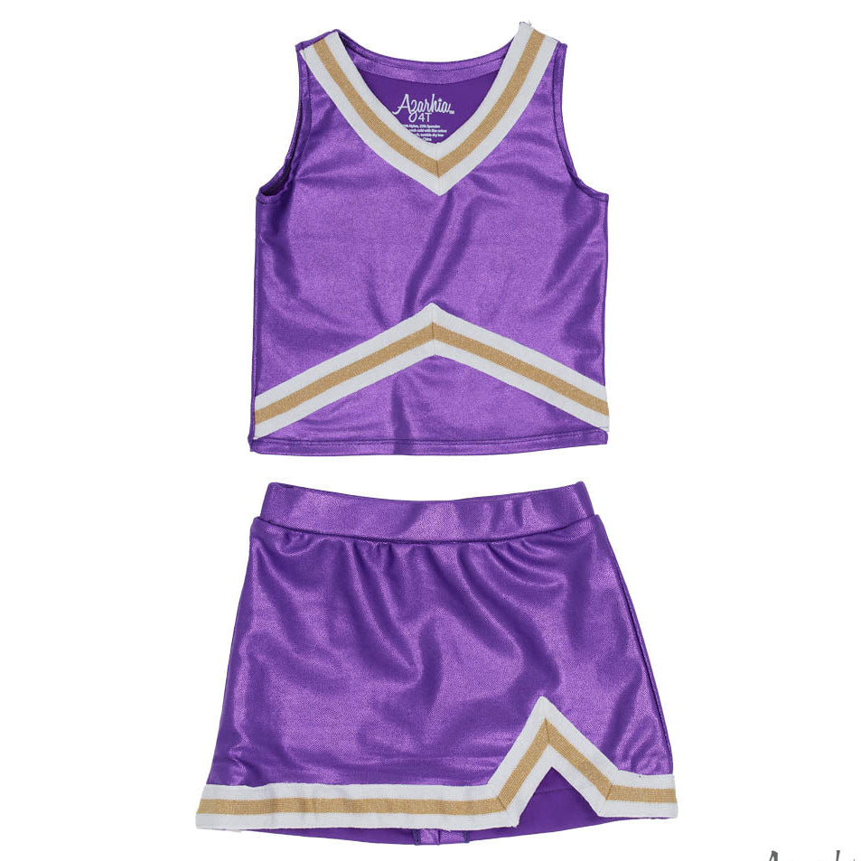 Girls Purple & Gold Cheer Outfit