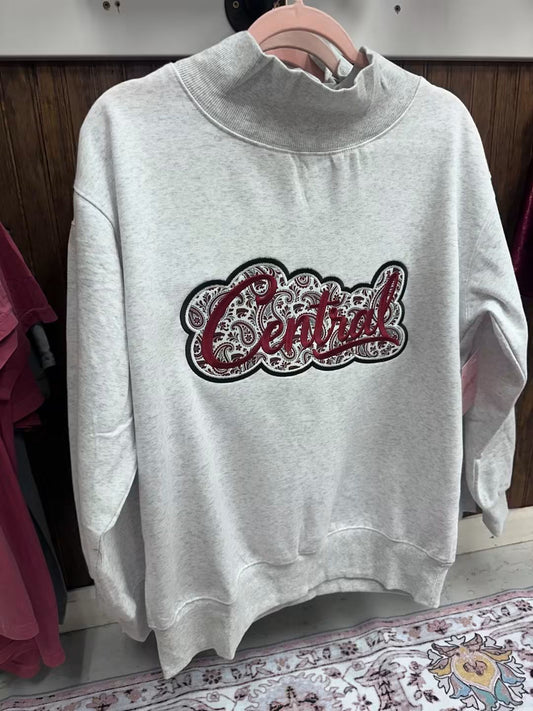 Central Paisley Mock Neck Sweatshirt