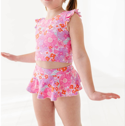 Neon Floral Two Piece Swimsuit - MUDBUGSBTQ