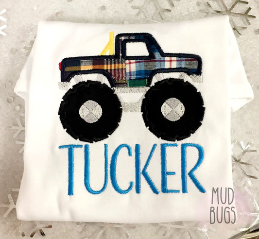 Monster Truck Embroidery Shirt - MUDBUGSBTQ