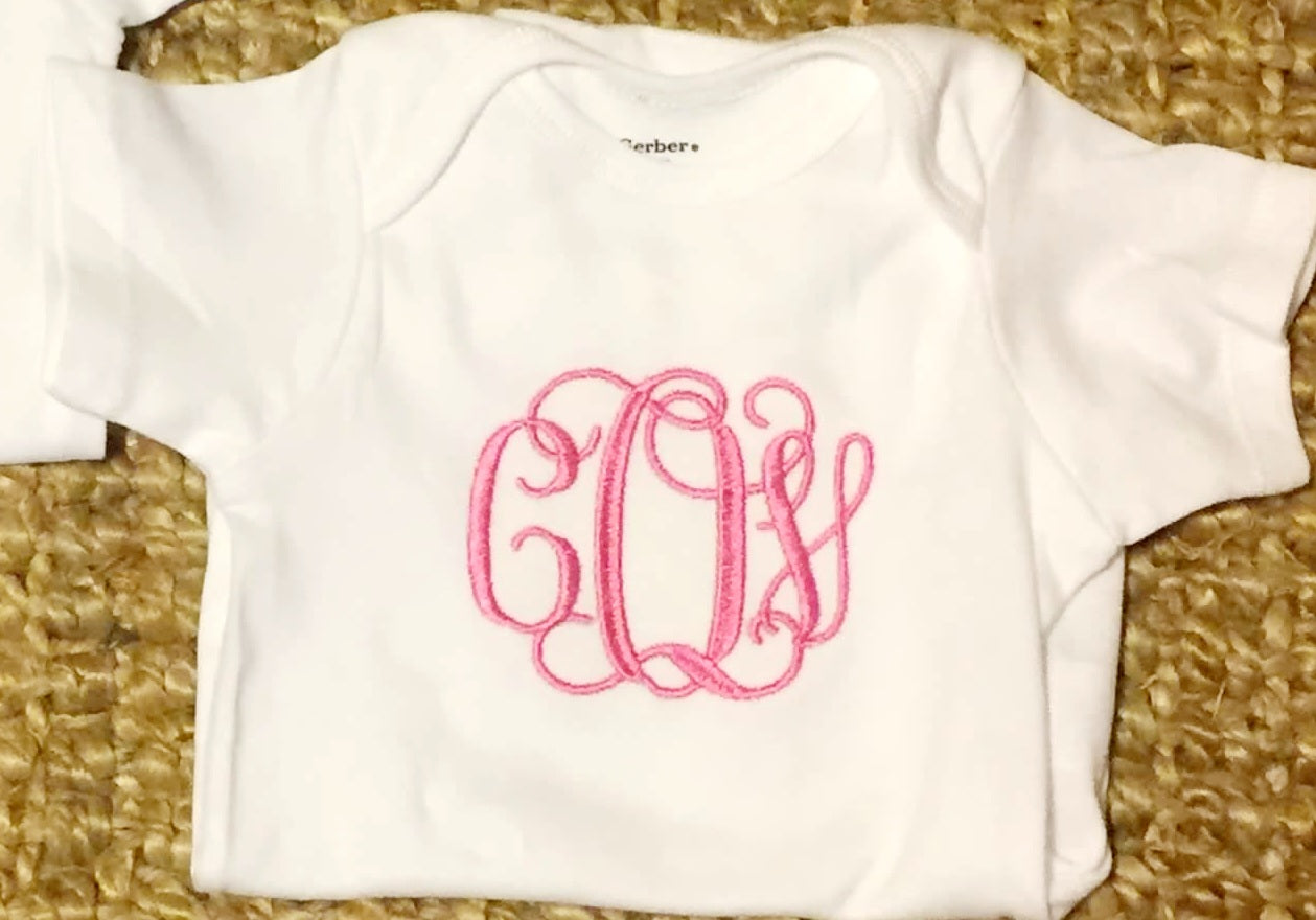 Girls Monogram Onesie - MUDBUGSBTQ