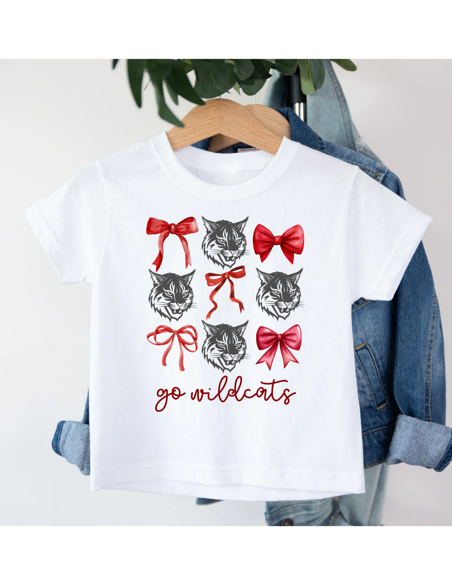 Girls Custom Mascot & Bows Tee