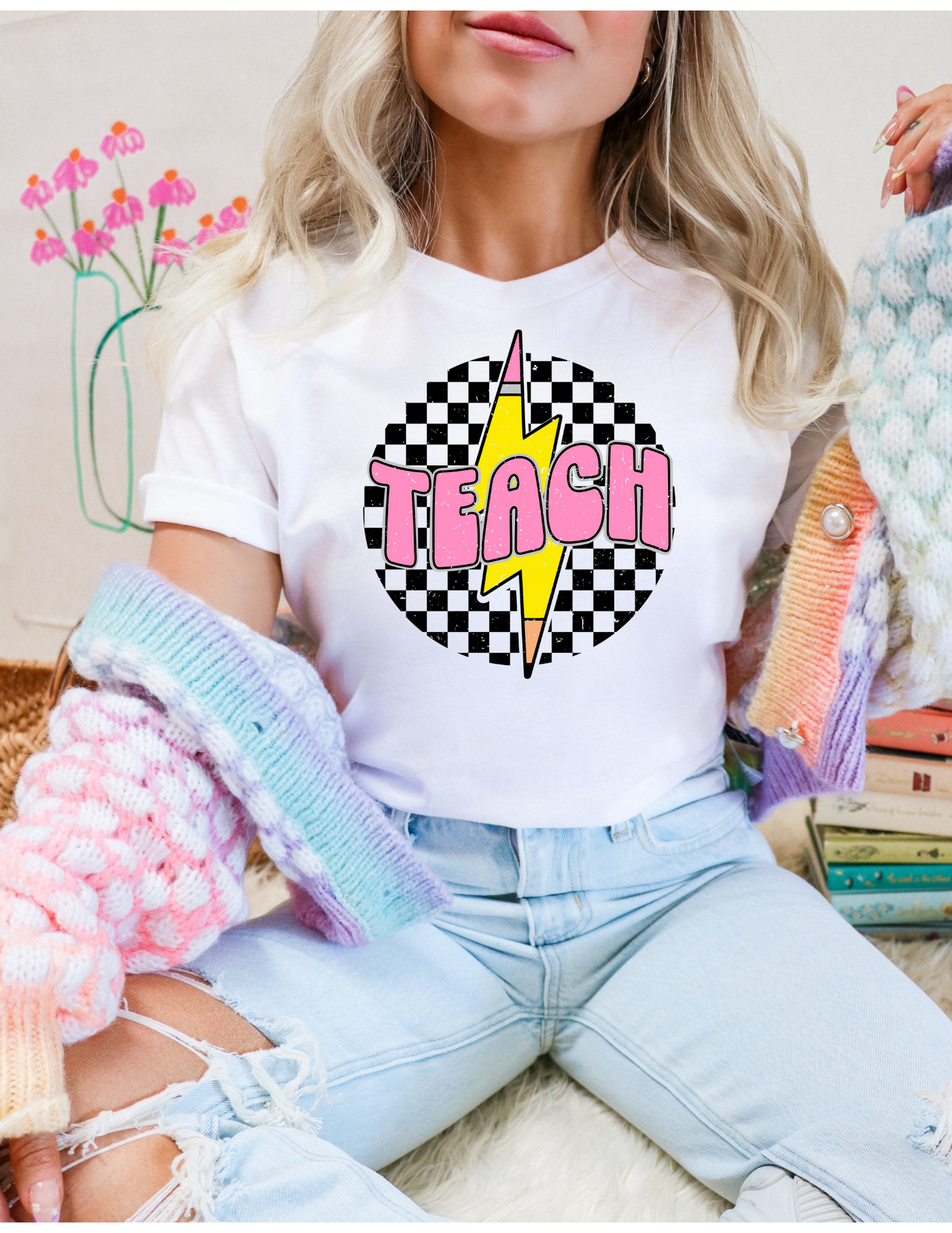 Checkered Teach Tee