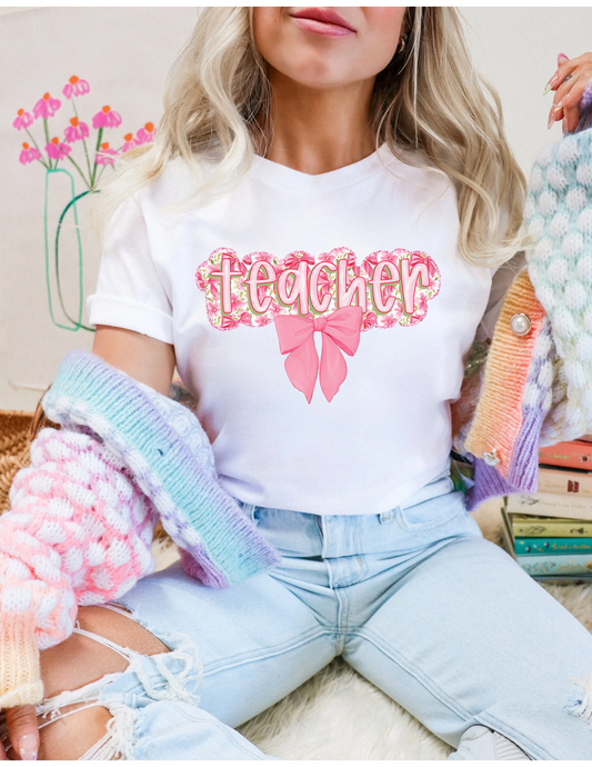 Floral Teacher Tee