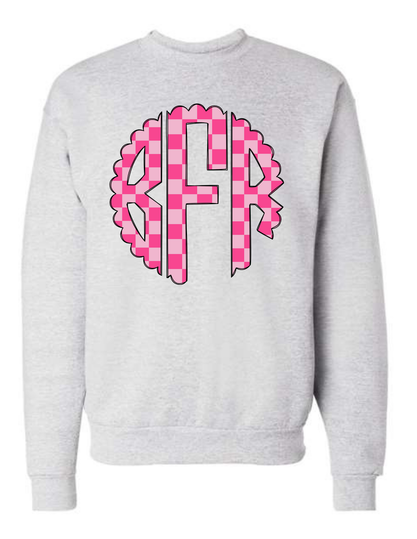 Pink Checkered Monogram Sweatshirt