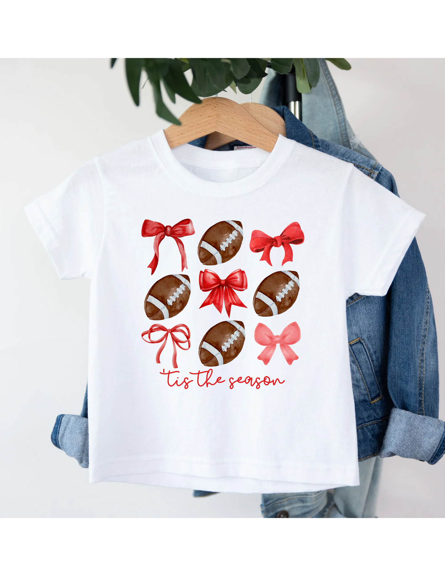 Custom Football & Bow Tee