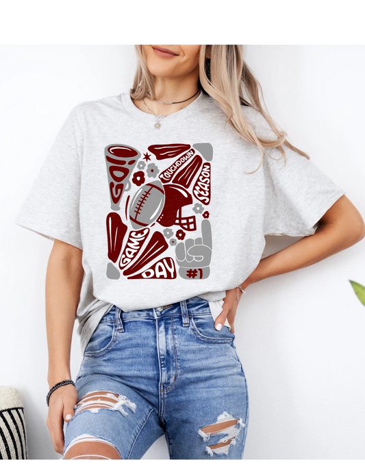 Maroon & Gray Go Team Tee