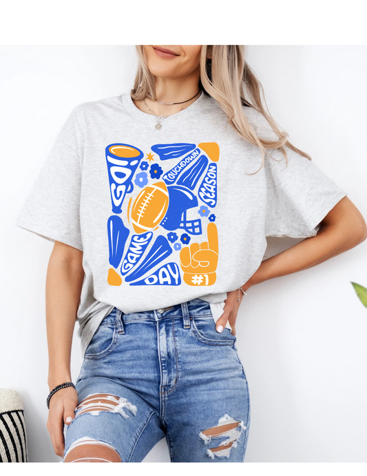 Blue & Gold Go Team Tee