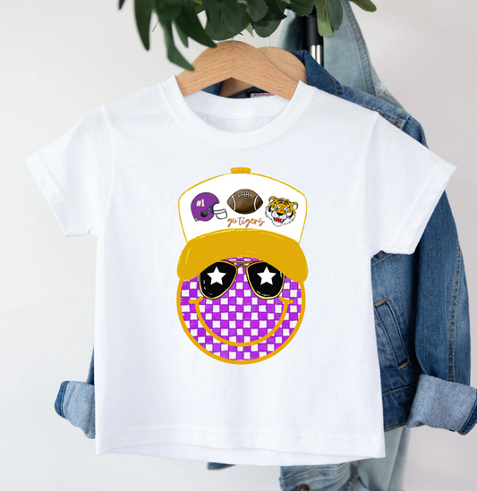 Purple & Gold Smiley Tee