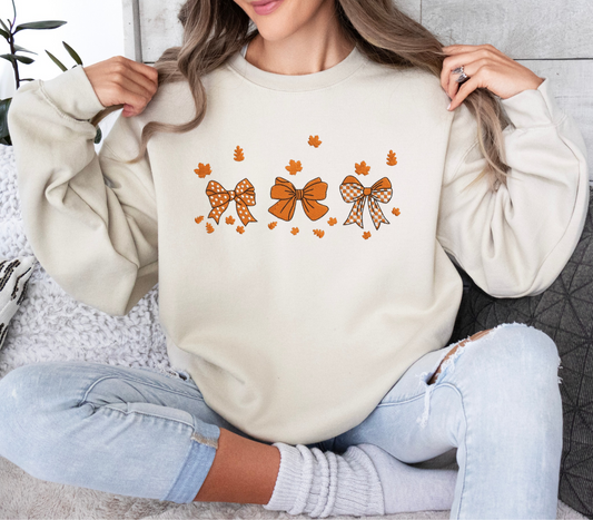 Fall Bows Embroidered Sweatshirt