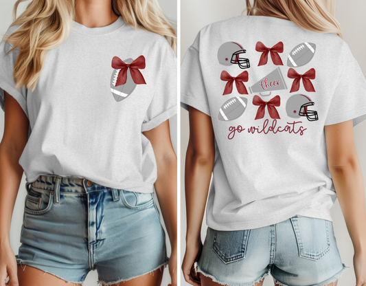 Wildcat Football Bow Tee