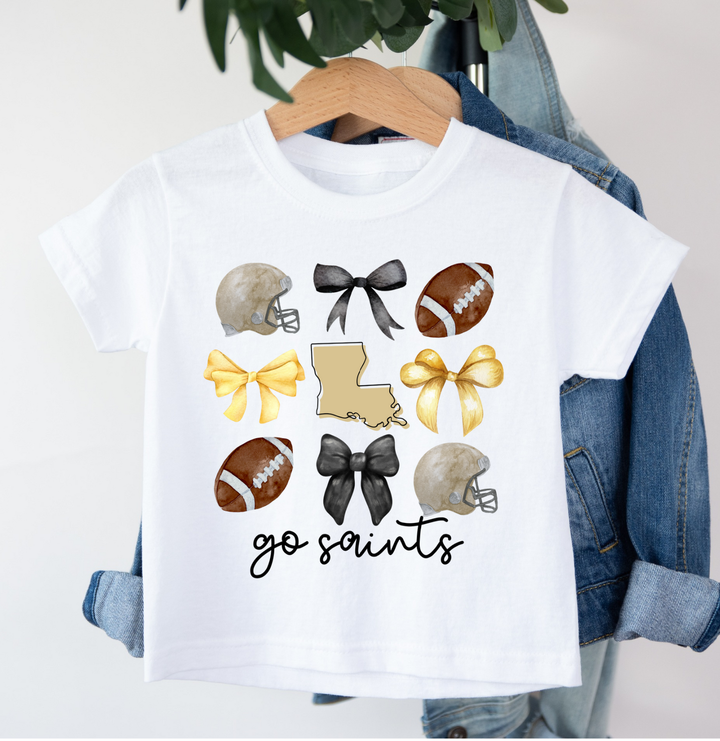 Black & Gold  Bows Tee