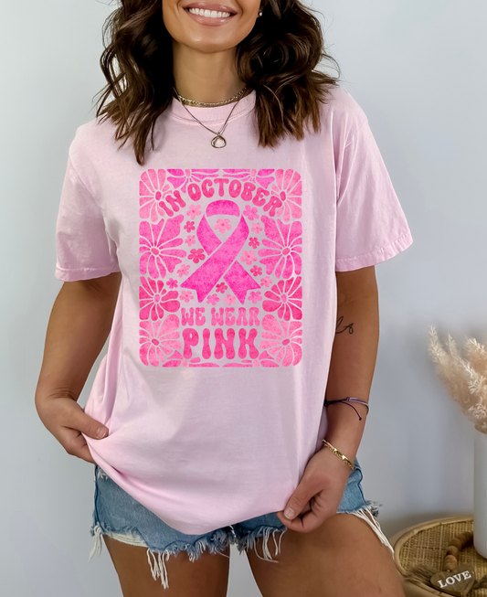 Floral Breast Cancer Tee