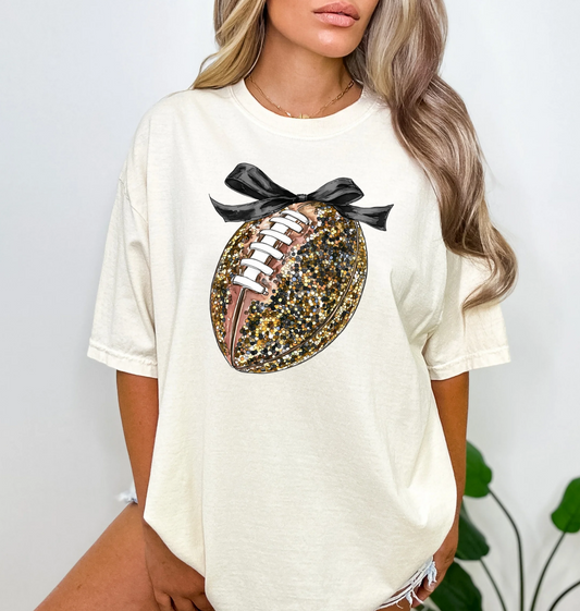 Black and Gold Football Tee