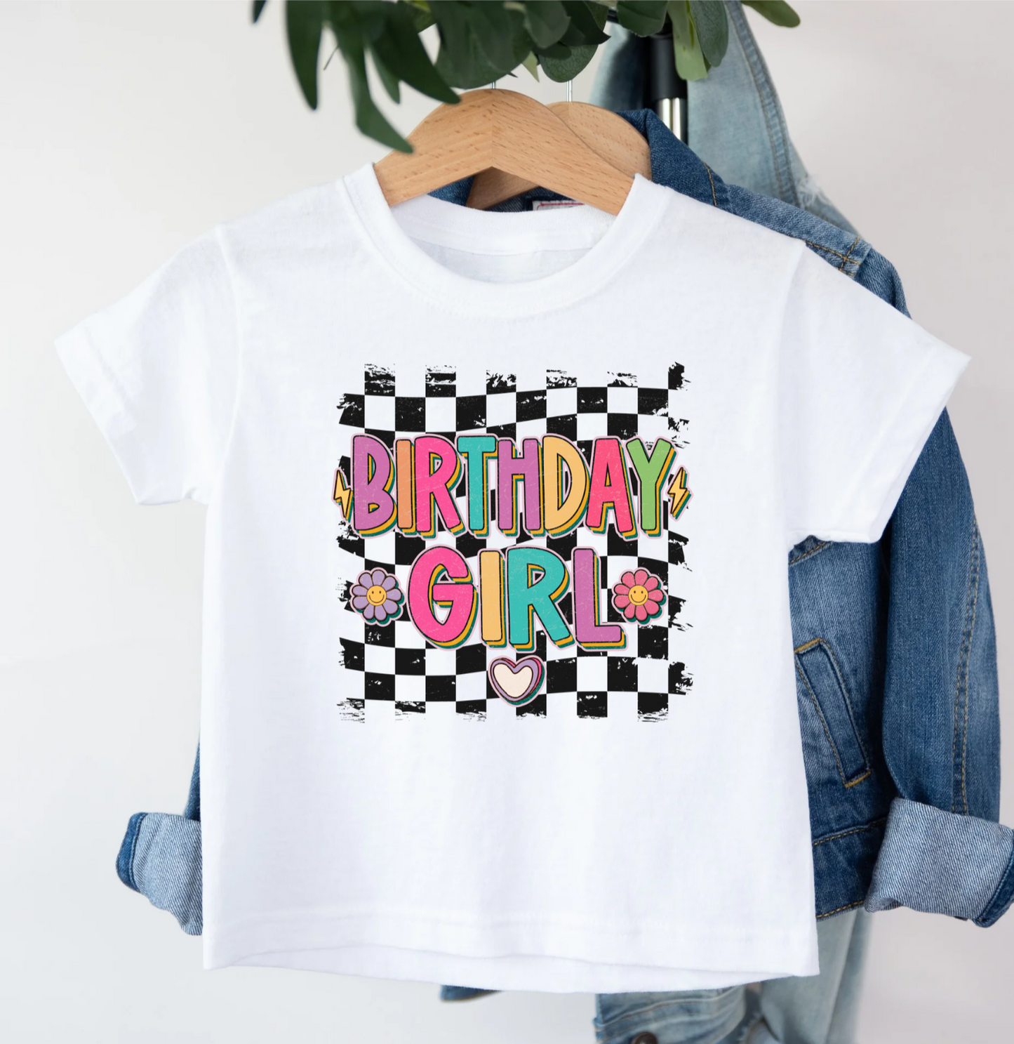 Checkered Birthday Girl