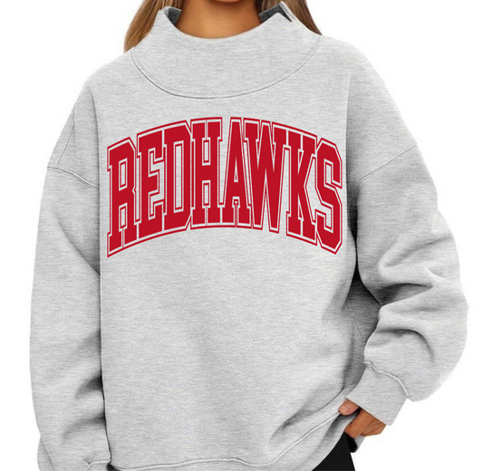 Redhawks Gray Mock Neck Sweatshirt - MUDBUGSBTQ