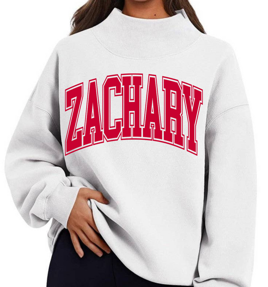 Zachary White Mock Neck Sweatshirt - MUDBUGSBTQ