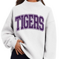 Tigers White Mock Neck Sweatshirt