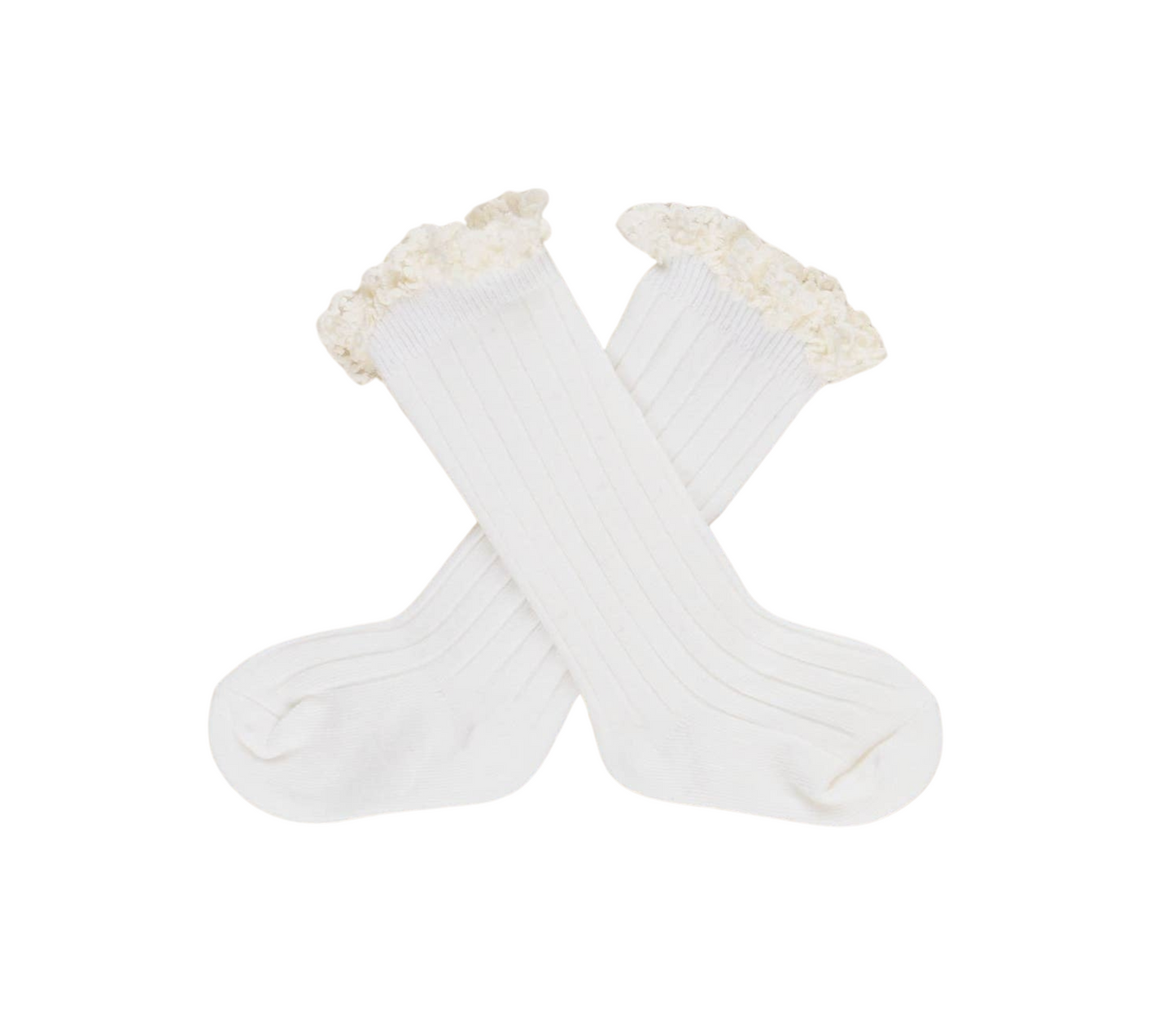 Lace Trim Knee Socks