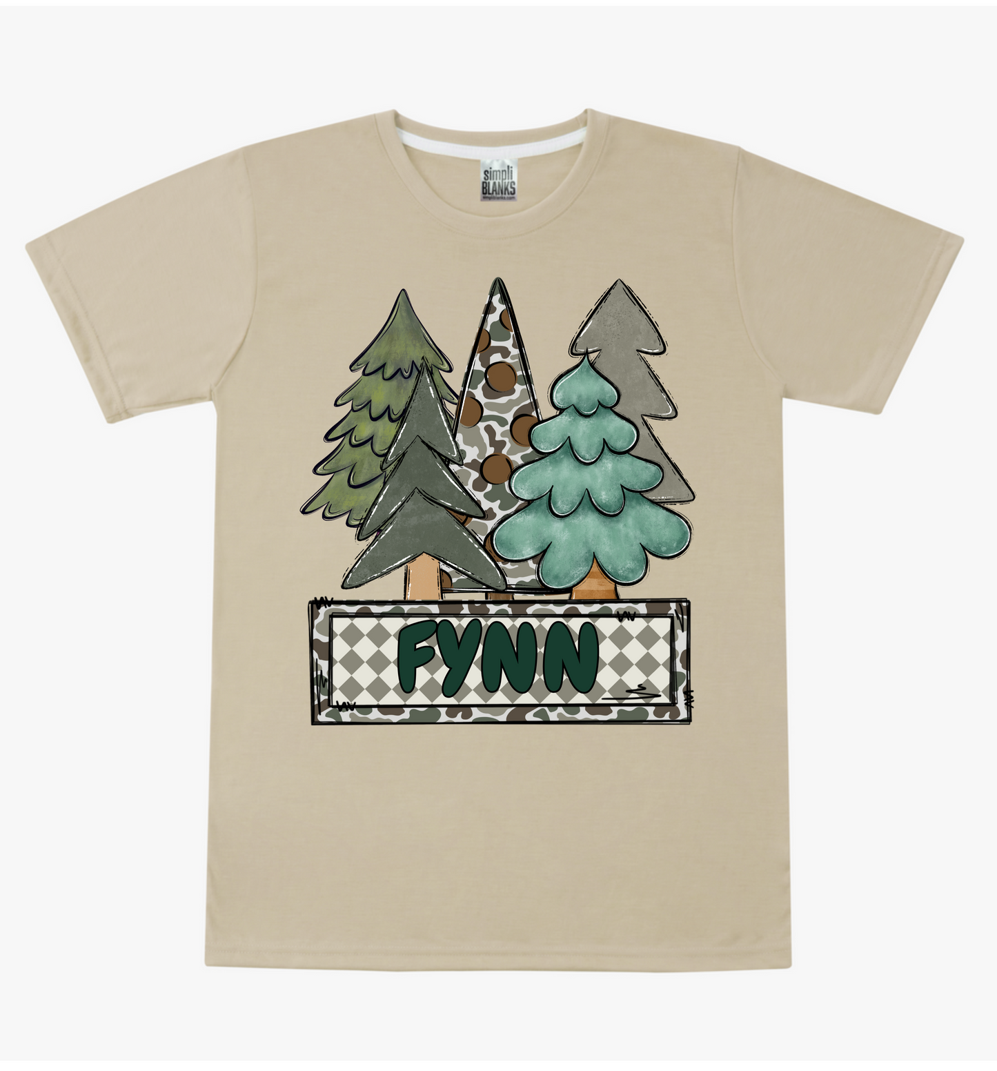 Boys Personalized Camo Tree Tee