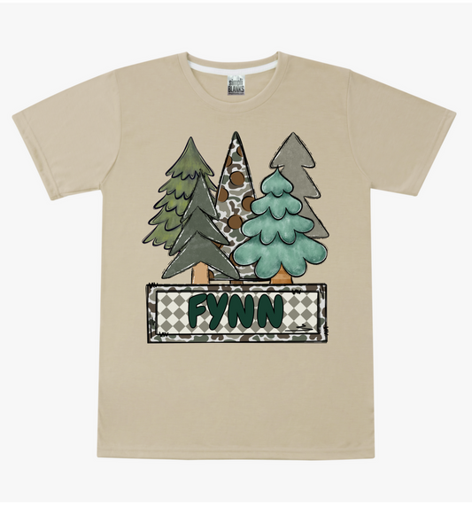 Boys Personalized Camo Tree Tee